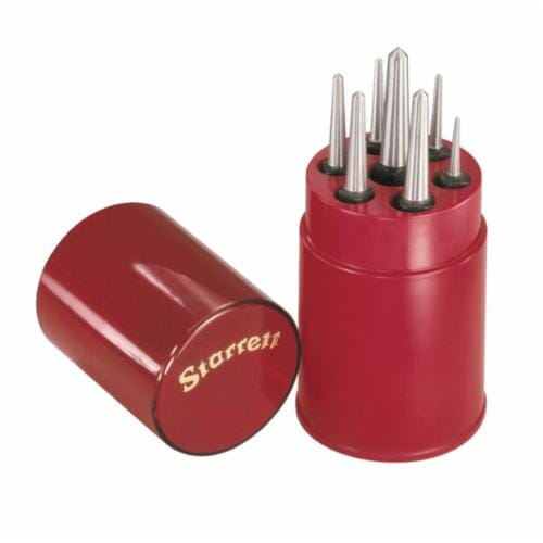 Starrett® S264WB Punch Set, Center Style, 1/16 to 1/4 in Punch, 7 Punches, 7 Pieces